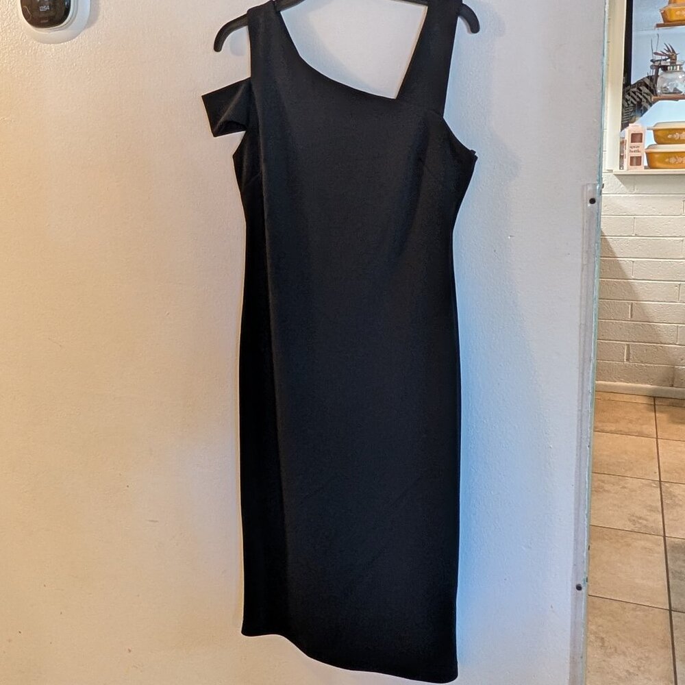 Asymmetric Bodycon Dress with Shoulder Strap Details, Size 6, EUC